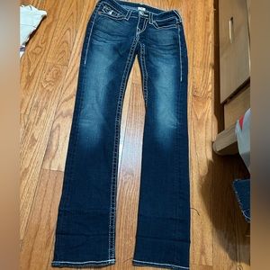 True religion low rise boot cut dark wash jeans size 25
